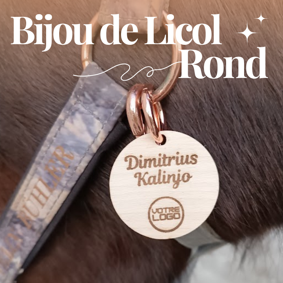 Bijou de licol en bois gravé - Rond