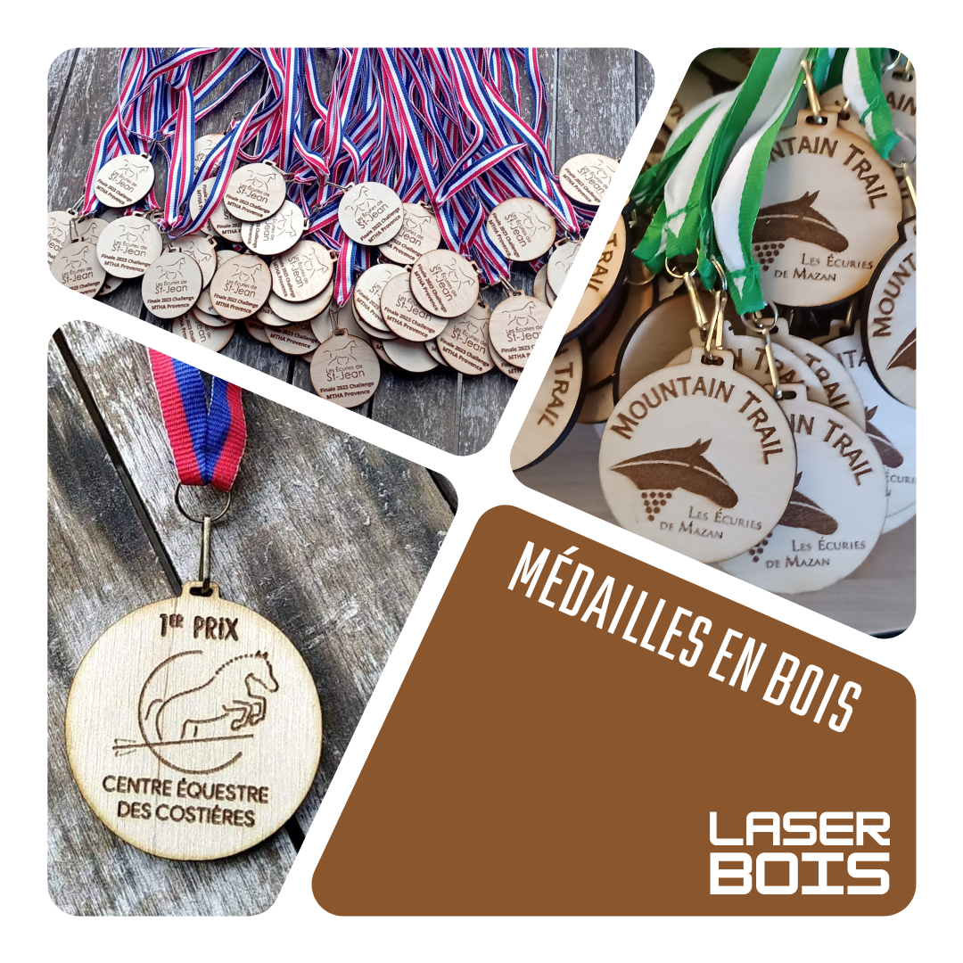 Médaille en Bois Gravée - 50 mm